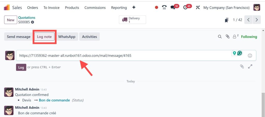 how-to-copy-message-link-in-odoo-18-chatter
