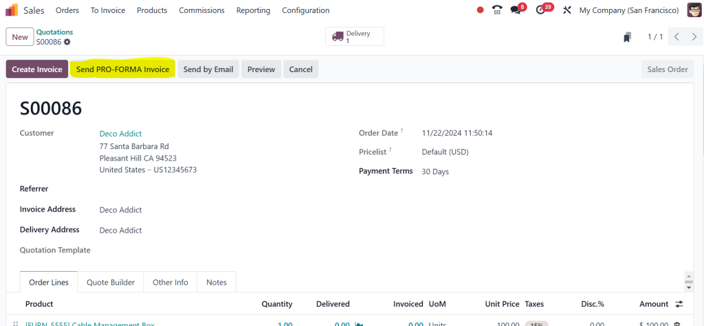 how-to-send-pro-forma-invoices-in-odoo-18-erp-to-customers